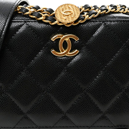 Chanel Caviar Quilted Twist Your Buttons Clutch With Chain Black 8 of 10
