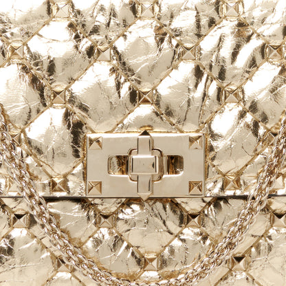 Valentino Garavani Metallic Nappa Rockstud Spike Wallet on Chain Mekong 9 of 11