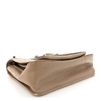 Saint Laurent Crinkled Calfskin Matelasse Monogram Medium Niki Chain Satchel Light Taupe 4 of 10
