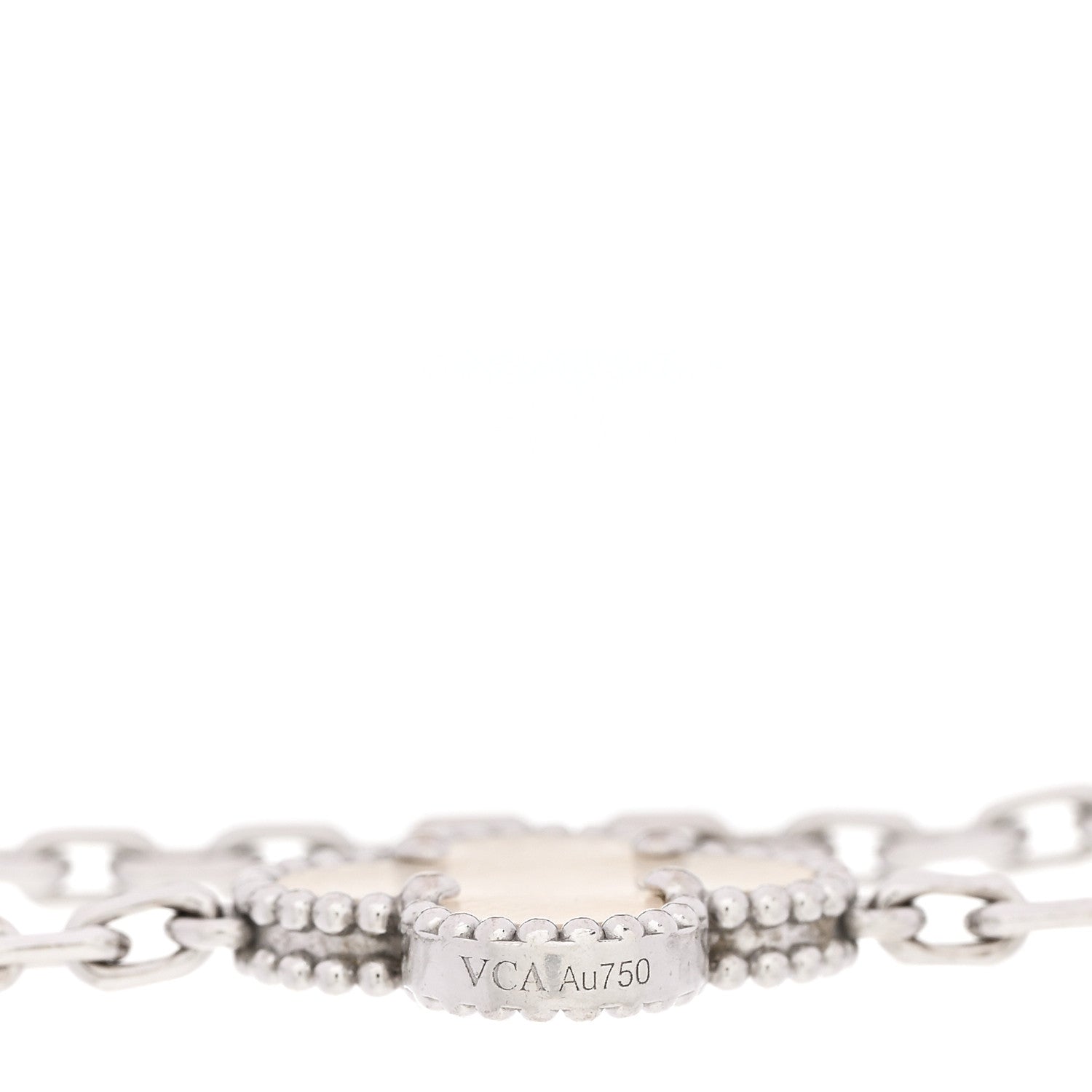 Van Cleef & Arpels 18K White Gold Mother of Pearl 5 Motifs Vintage Alhambra Bracelet 4 of 4