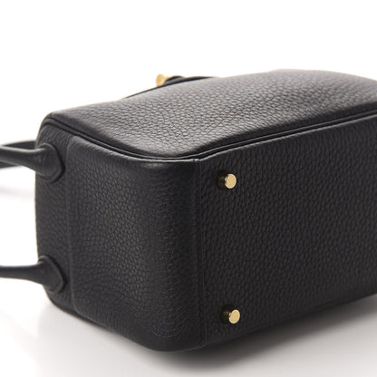 Hermes Taurillon Clemence Mini Lindy 20 Black 4 of 11