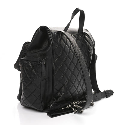 Chanel Grained Calfskin Quilted Large Casual Rock Backpack Black 3 of 12