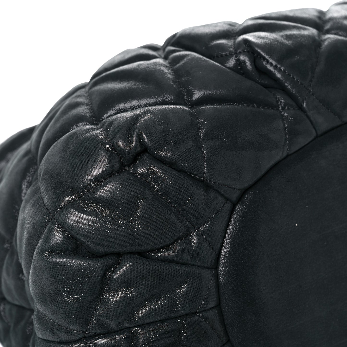 Iridescent Calfskin Quilted Large In The Mix Tote Black