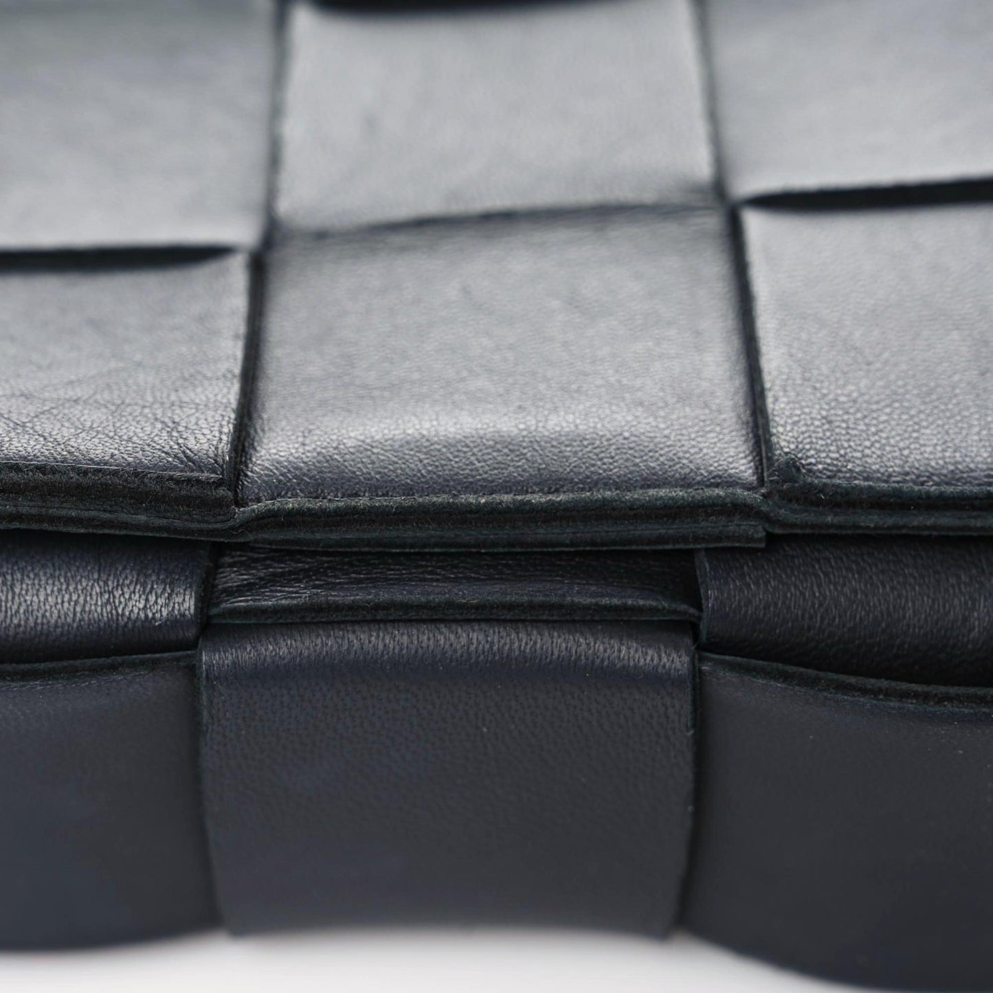 Lambskin Maxi Intrecciato Cassette Crossbody Bag Black