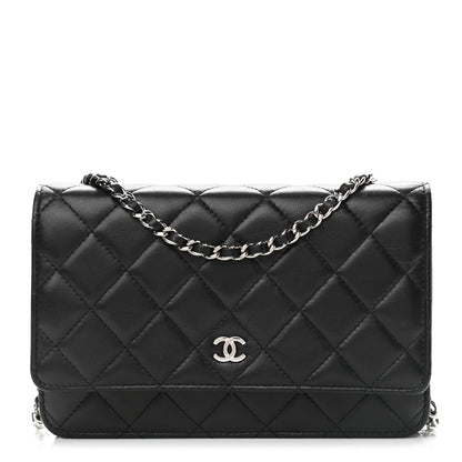 Chanel Lambskin Quilted Wallet On Chain WOC Black 2 of 11
