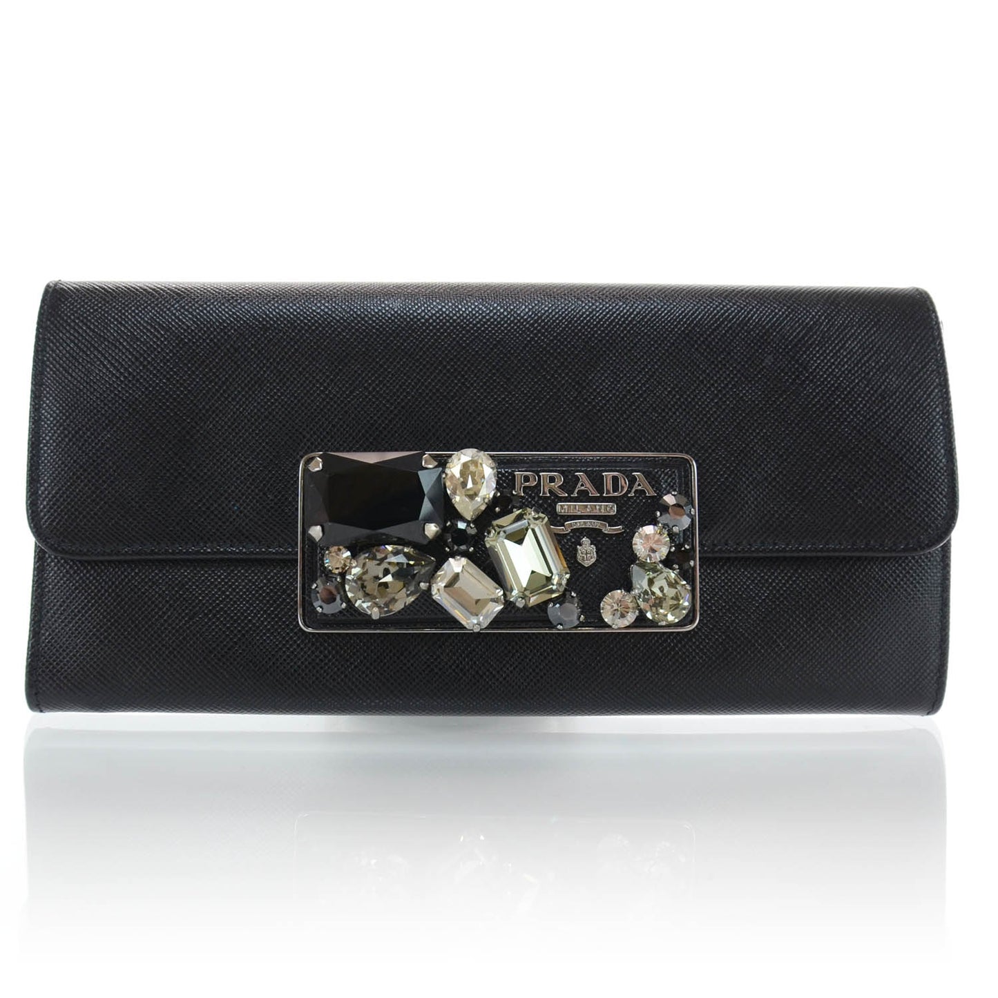 Saffiano Stones Continental Wallet Nero Black