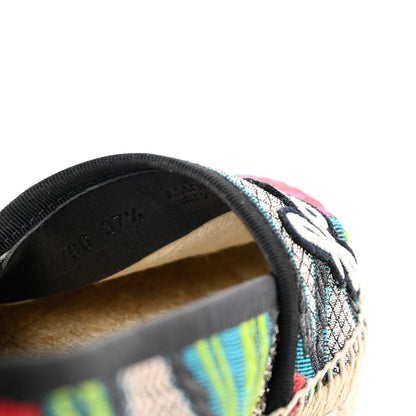 Gucci Tapestry Brocade Blind For Love Espadrilles 37.5 Acquamarine Green Black 14 of 18