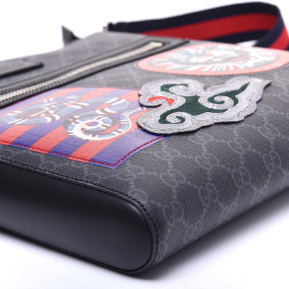 Gucci GG Supreme Monogram Night Courrier Flat Messenger Bag Black Multicolor 6 of 14
