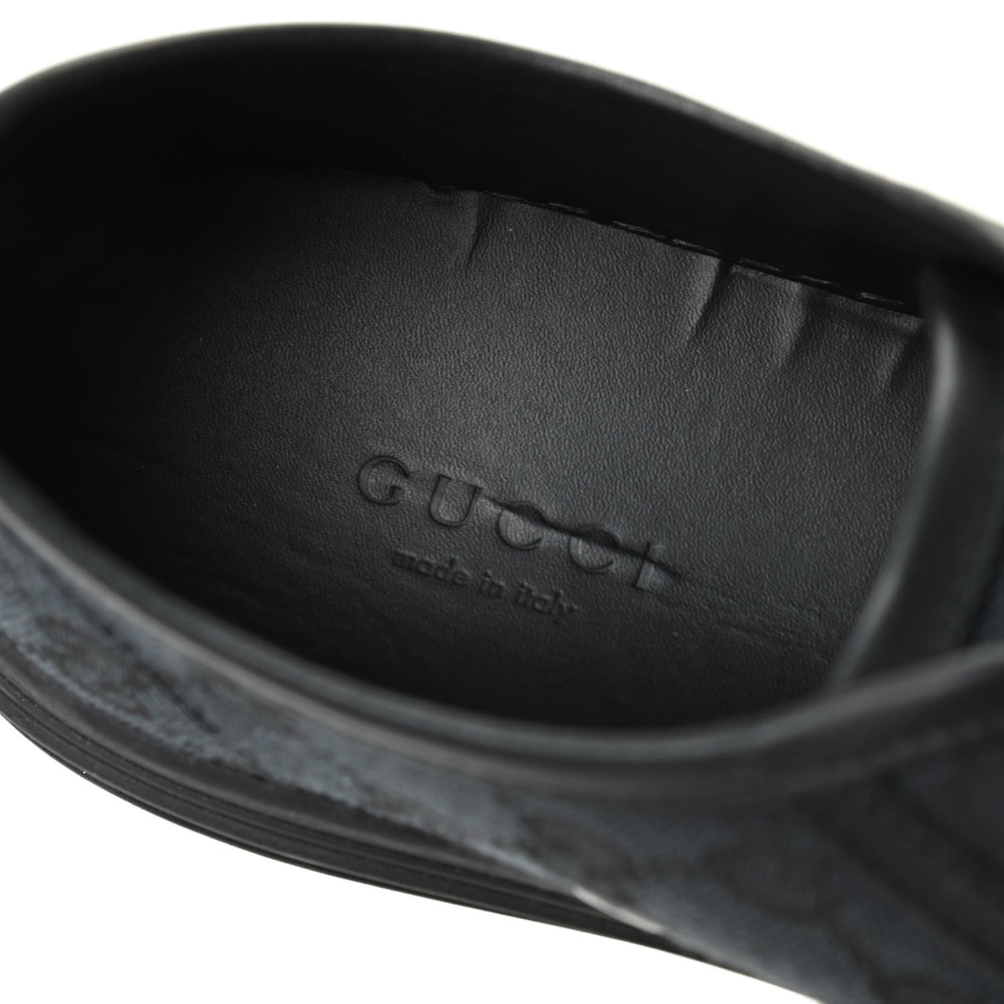 GG Monogram Calfskin Womens Low Top Sneakers 37 Piombo Black