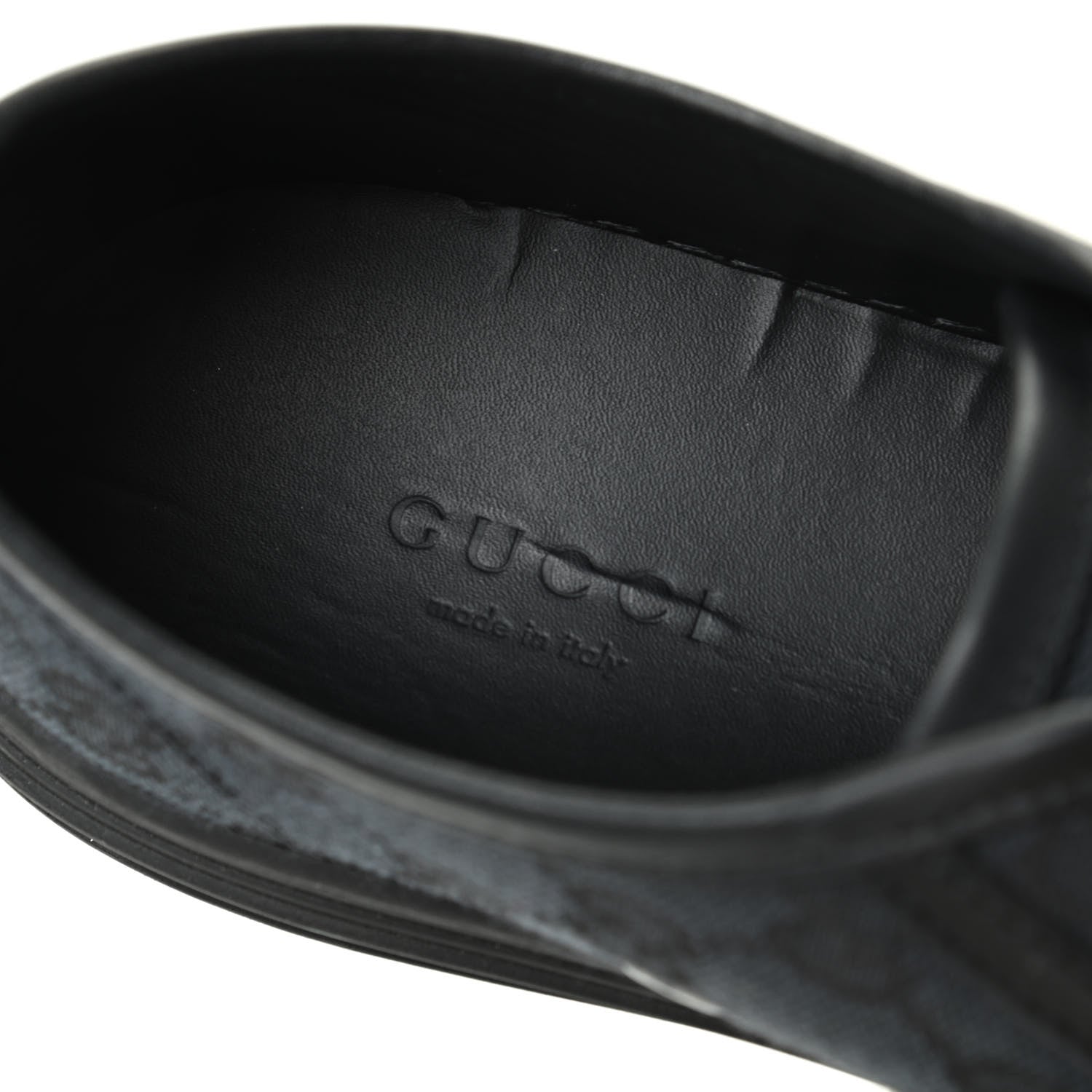 Gucci GG Monogram Calfskin Womens Low Top Sneakers 37 Piombo Black 6 of 7