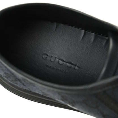 Gucci GG Monogram Calfskin Womens Low Top Sneakers 37 Piombo Black 6 of 7