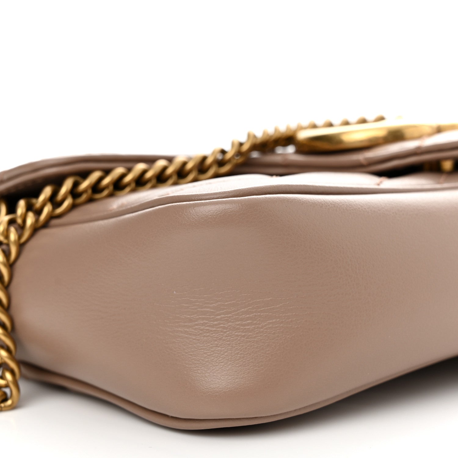 Gucci Calfskin Matelasse Super Mini GG Marmont Shoulder Bag Porcelain Rose 8 of 11