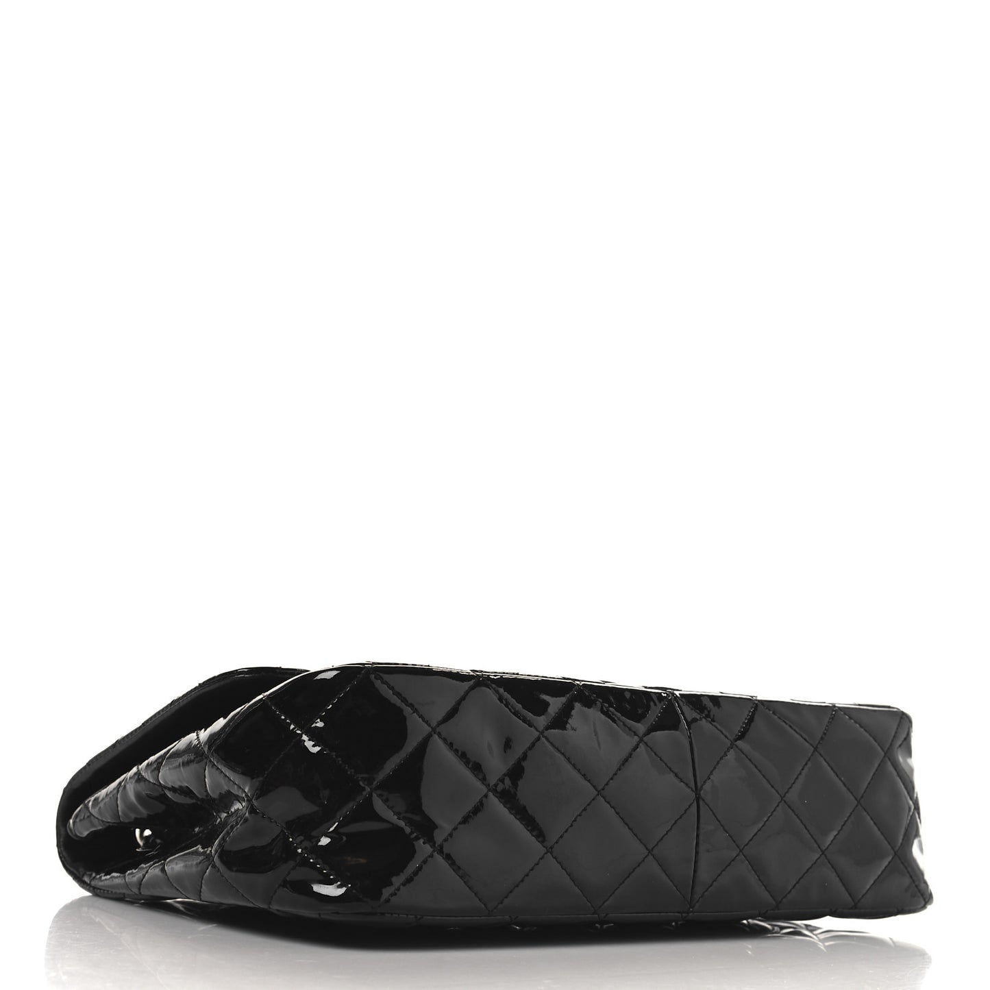 Patent Quilted Jumbo Single Flap Black