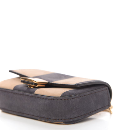 Fendi Nubuck Pequin Nano Baguette Charm Tobacco Moro Ebano 7 of 10