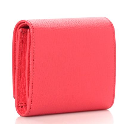Gucci Dollar Calfskin Enamel Monochrome Medium GG Marmont Wallet Runway Coral 3 of 6
