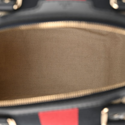 Gucci Monogram Selleria Calfskin Vintage Web Medium Boston Beige Blue 4 of 12