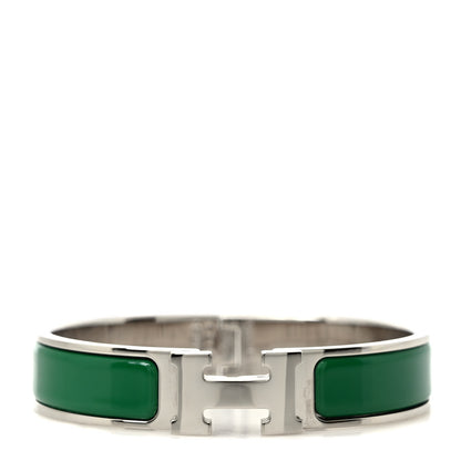 Hermes Enamel Narrow Clic Clac H Bracelet PM Vert Sapin 1 of 5