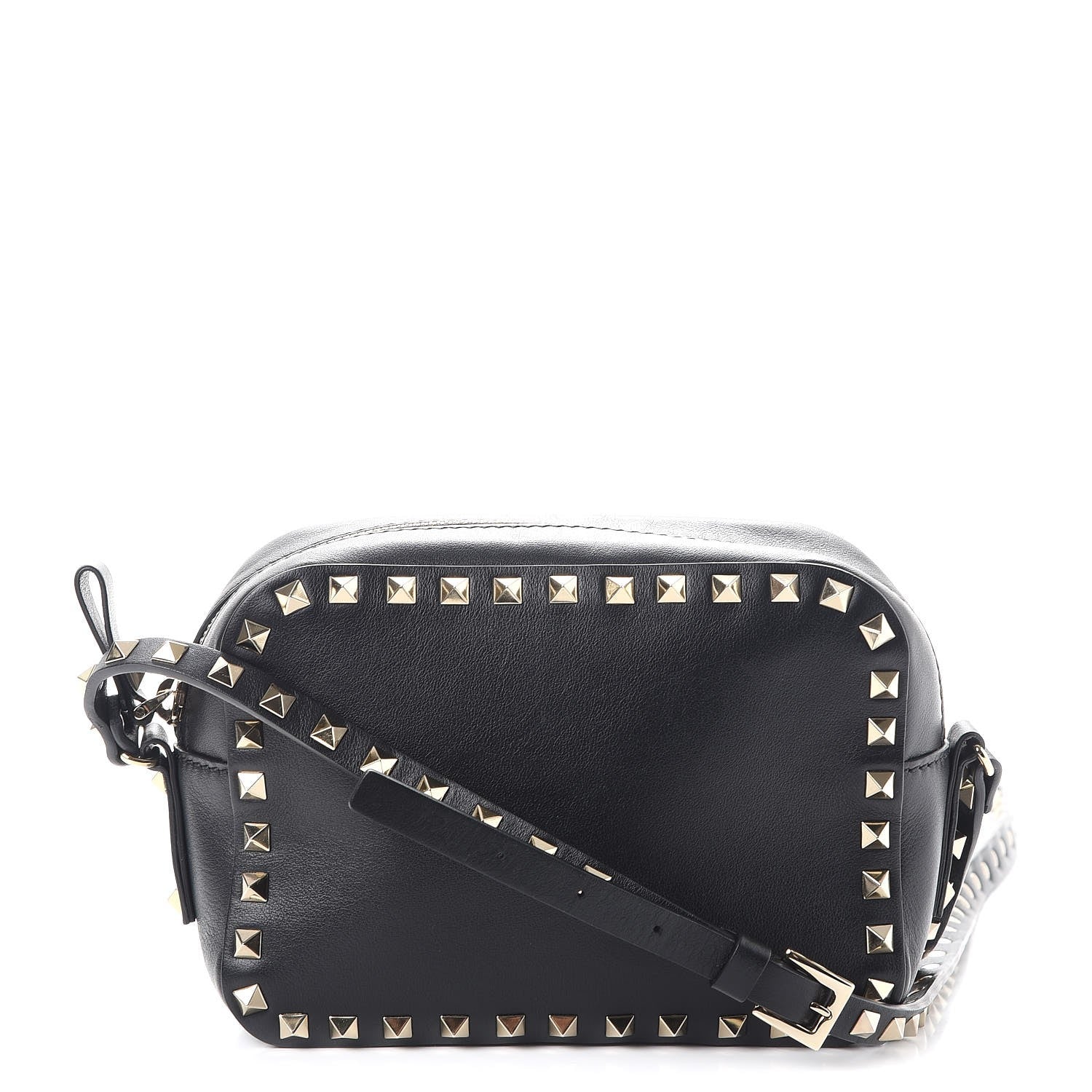 Valentino Garavani Calfskin Rockstud Camera Crossbody Bag Black 1 of 9