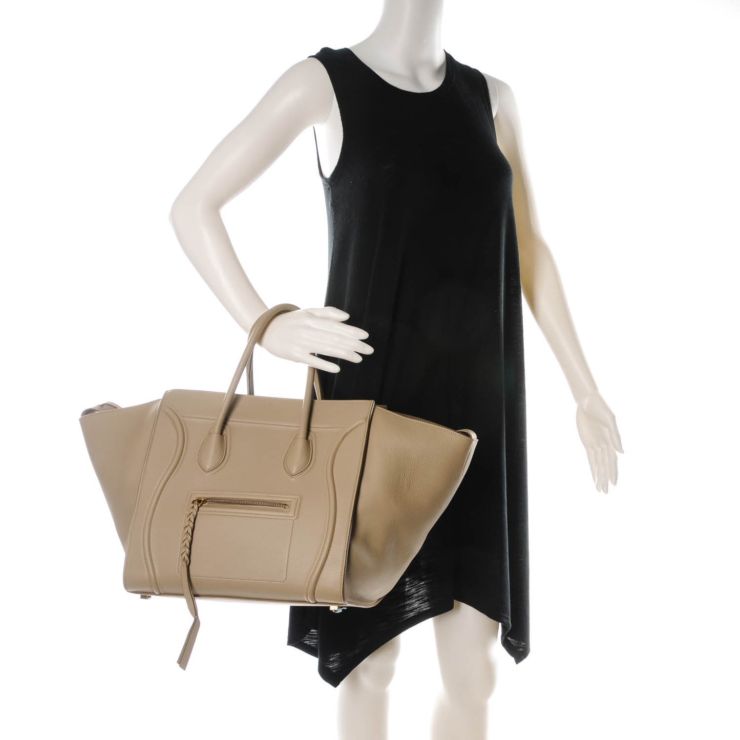 Supple Calfskin Medium Phantom Luggage Beige