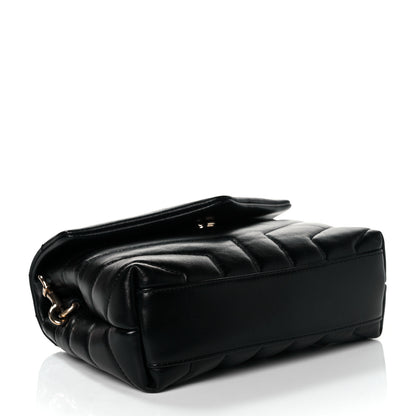 Saint Laurent Calfskin Y Quilted Monogram Toy Loulou Crossbody Bag Black 4 of 10