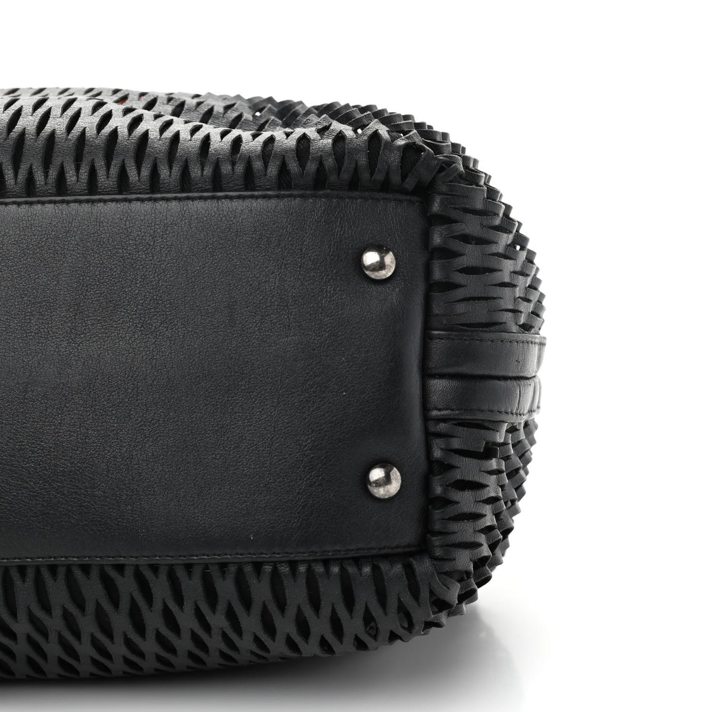 Calfskin Laser Cut Perforated CC Tote Black