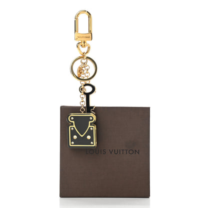 Louis Vuitton Acetate Lock Bag Charm Key Holder Gold Black 6 of 6