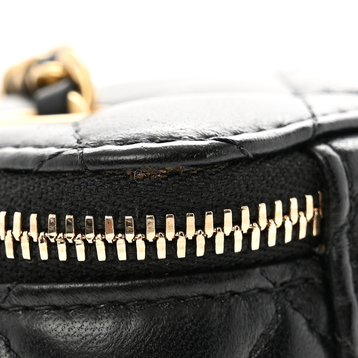 Chanel Lambskin Quilted Mini Pearl Crush Vanity Case With Chain