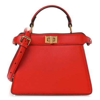 Fendi Shiny Nappa Petite Peekaboo I SEE U Satchel Papavero 1 of 11