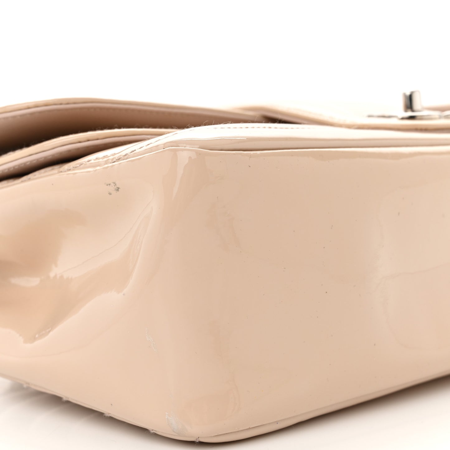 Patent Horizontal Quilted Jumbo Single Flap Pink