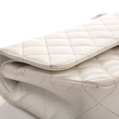 Chanel Caviar Quilted Medium Double Flap White 14 of 18