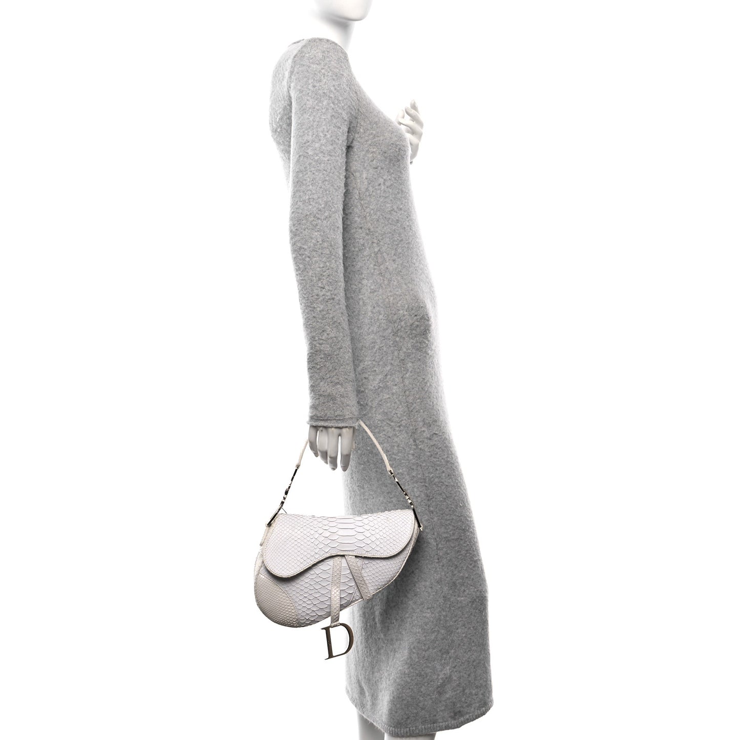 Snakeskin Saddle Bag White