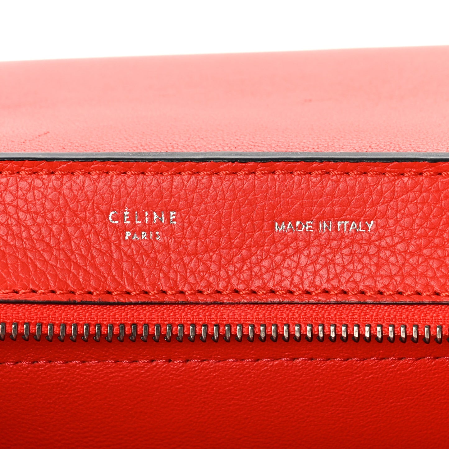 Drummed Calfskin Suede Medium Trapeze Coquelicot