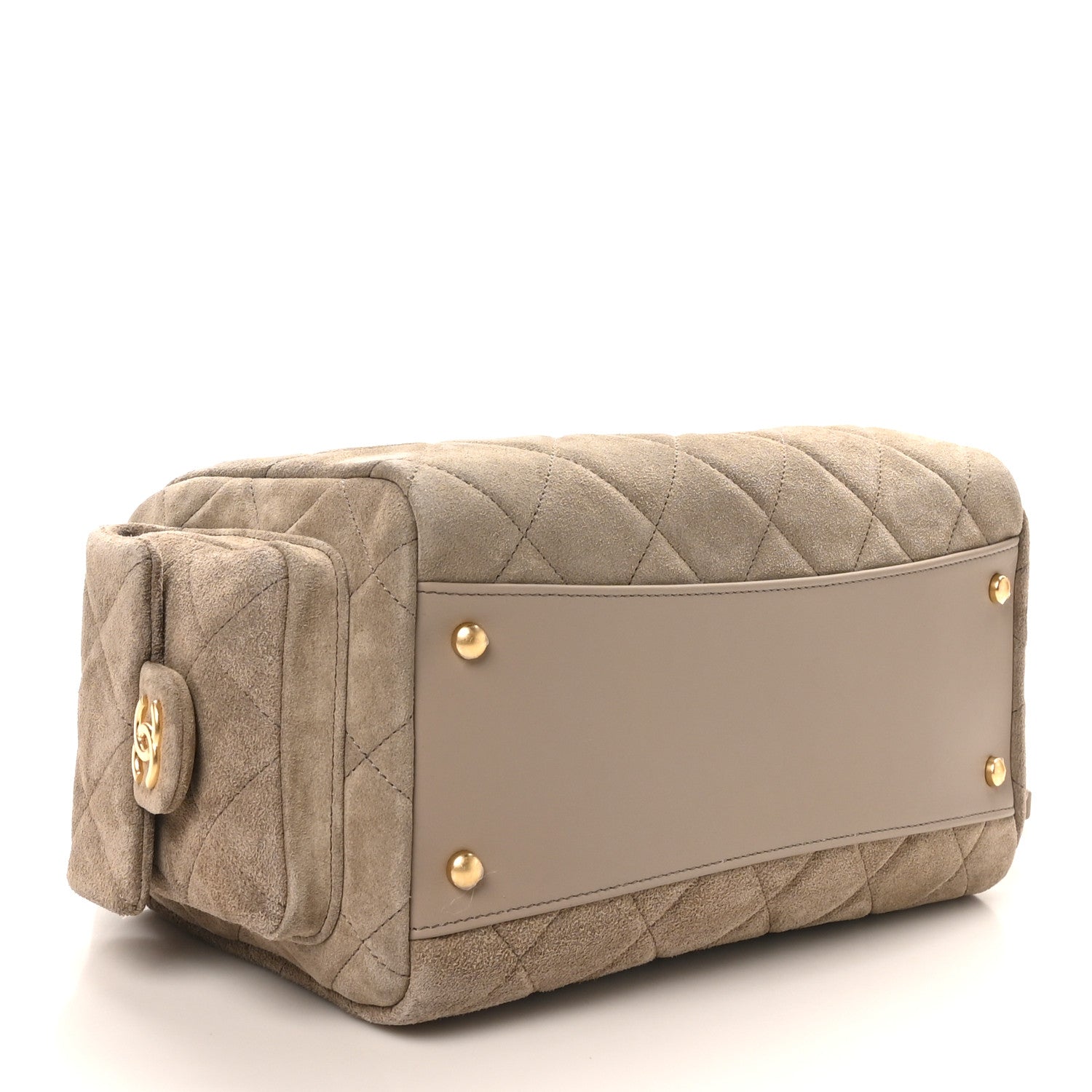 Chanel Suede Quilted Chanel 25 Bowling Bag Dark Grey 4 of 11