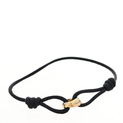 Cartier 18k Pink Yellow White Gold Trinity Adjustable Cord Bracelet Black 1 of 8