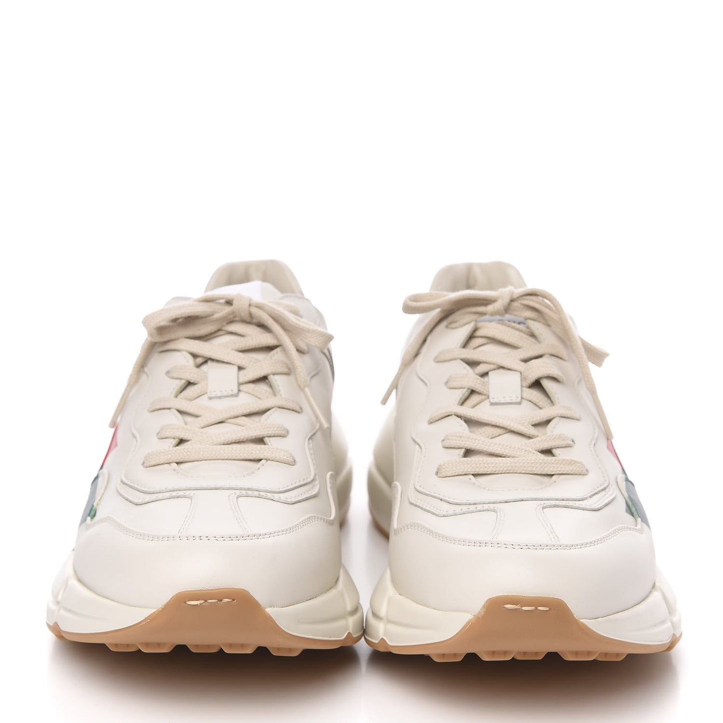 Calfskin Web Printed Mens Rhyton Sneakers 11 Mystic White