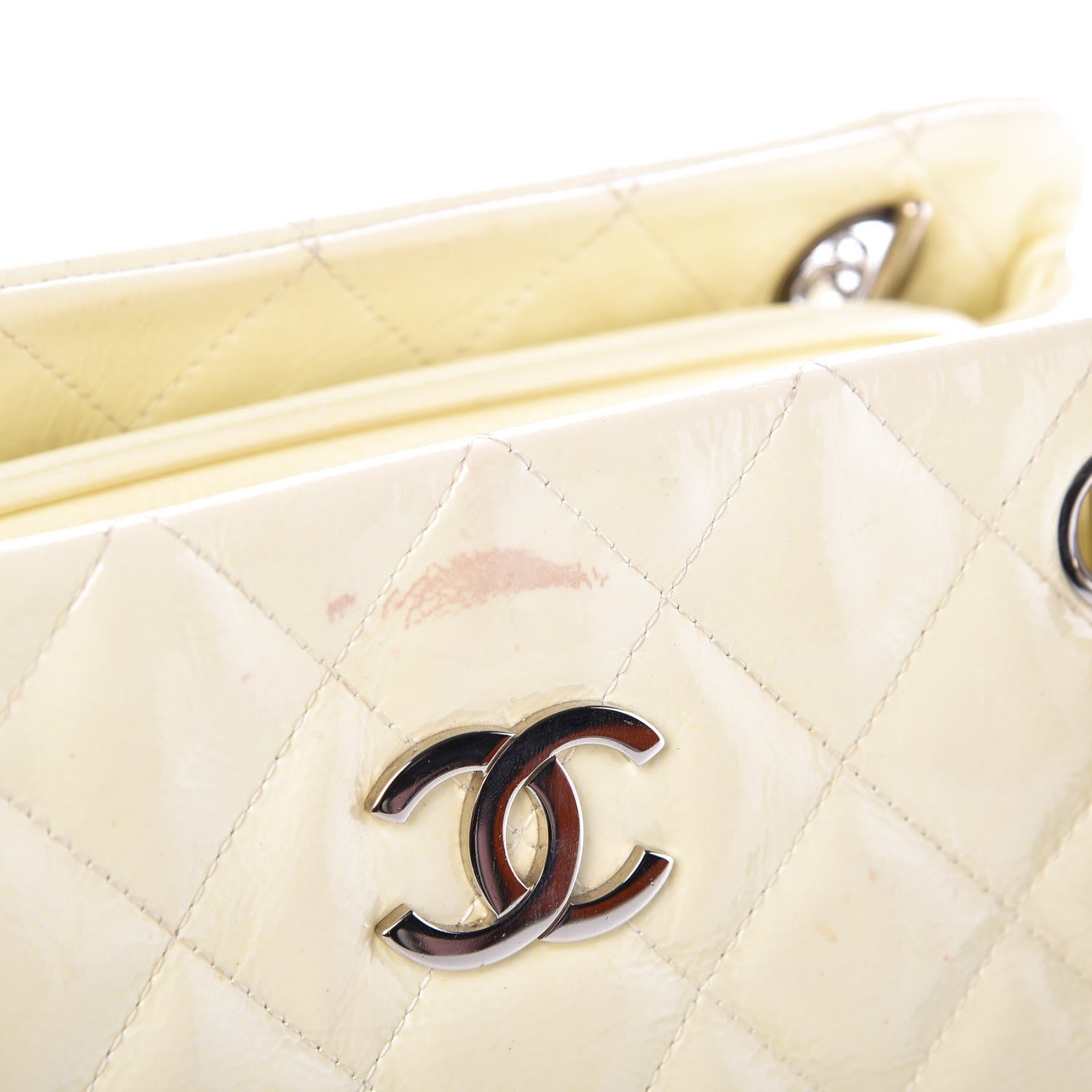 Chanel Patent Quilted Tote White 8 of 10