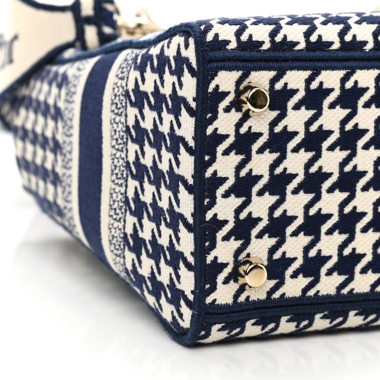 Canvas Houndstooth Embroidered Medium Lady D-Lite Navy White