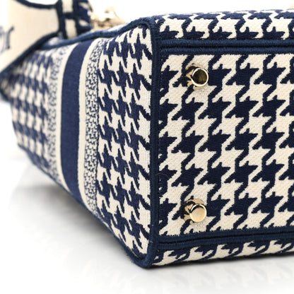 Christian Dior Canvas Houndstooth Embroidered Medium Lady D-Lite Navy White 8 of 8