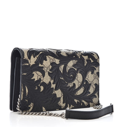 Gucci GG Supreme Monogram Arabesque Chain Wallet Black 3 of 10