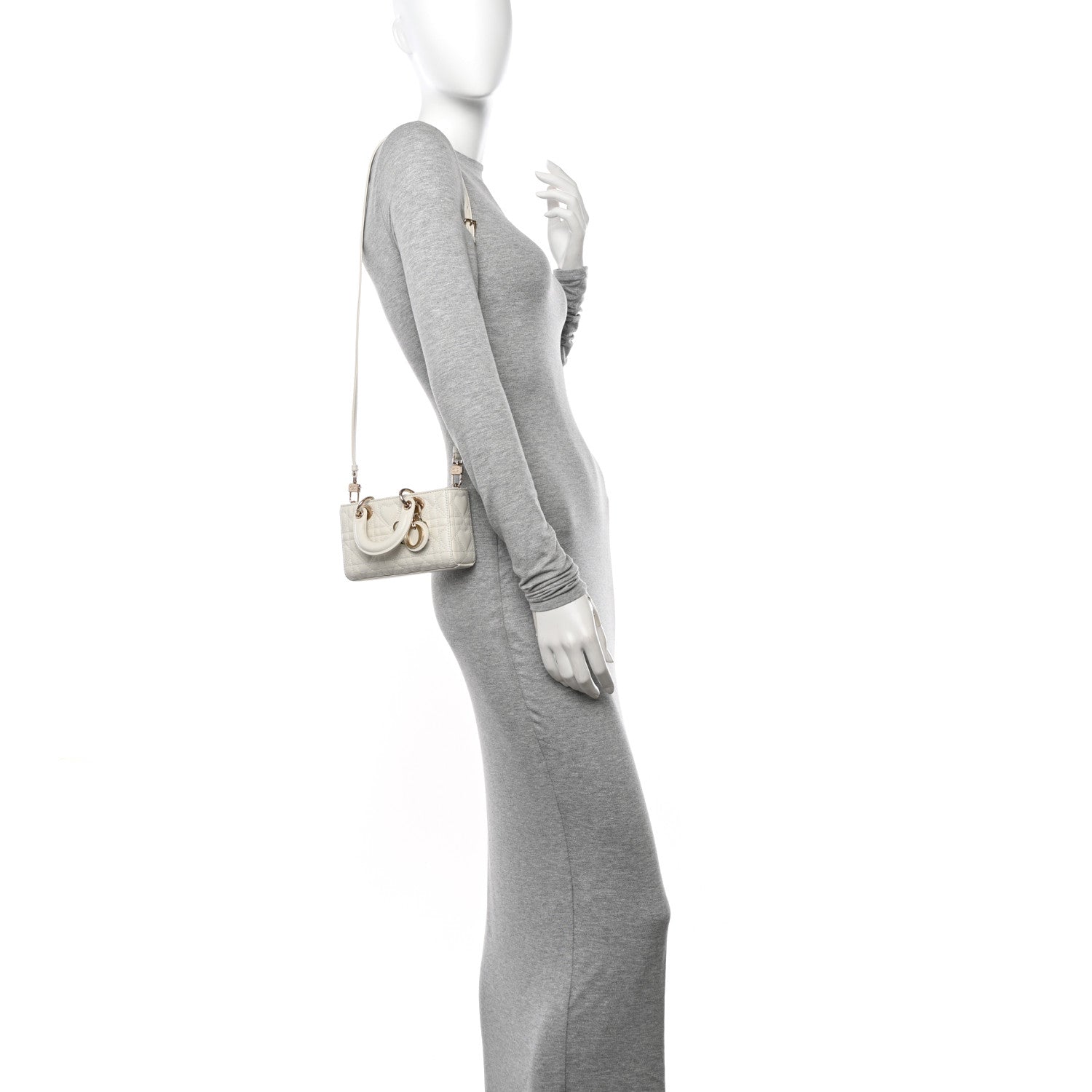 Christian Dior Lambskin Cannage Dioramour Micro Lady D-Joy Latte 2 of 11