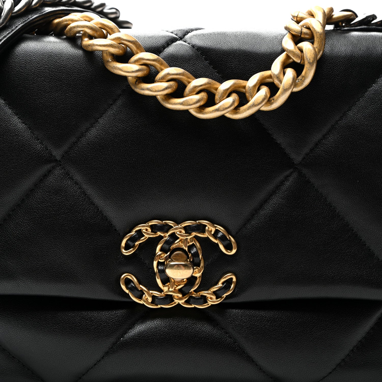 Chanel Goatskin Quilted Medium Chanel 19 Flap Black 8 of 10