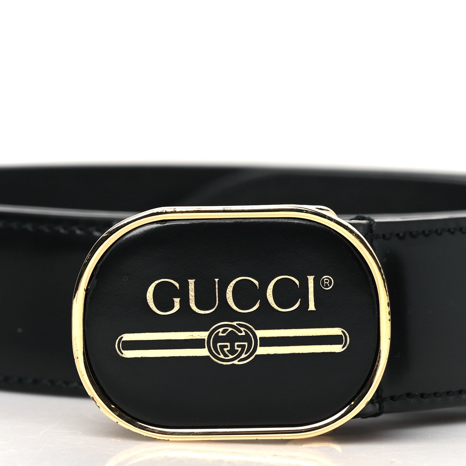 Gucci Calfskin Logo Belt 95 38 Black 3 of 6