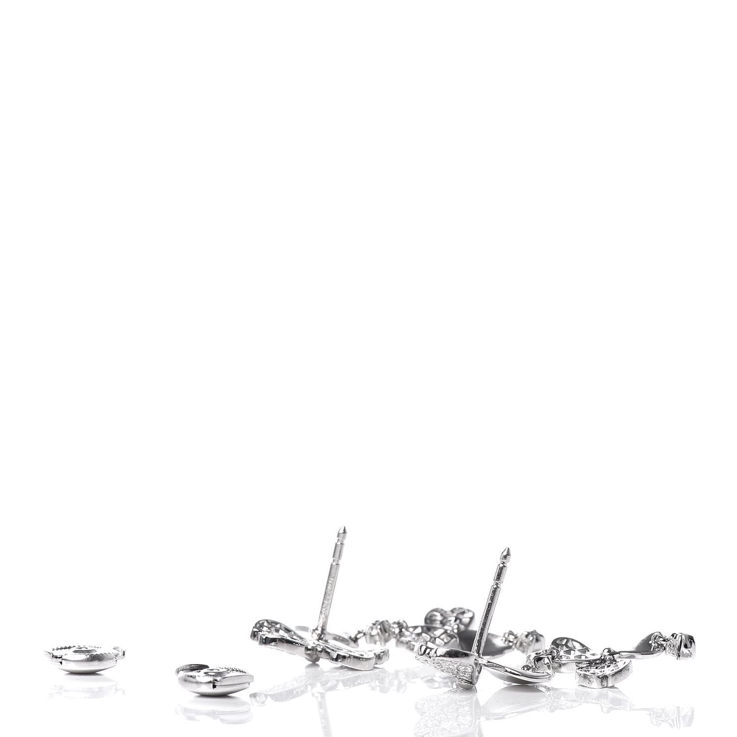 Platinum Diamond Paper Flowers Cluster Drop Earrings