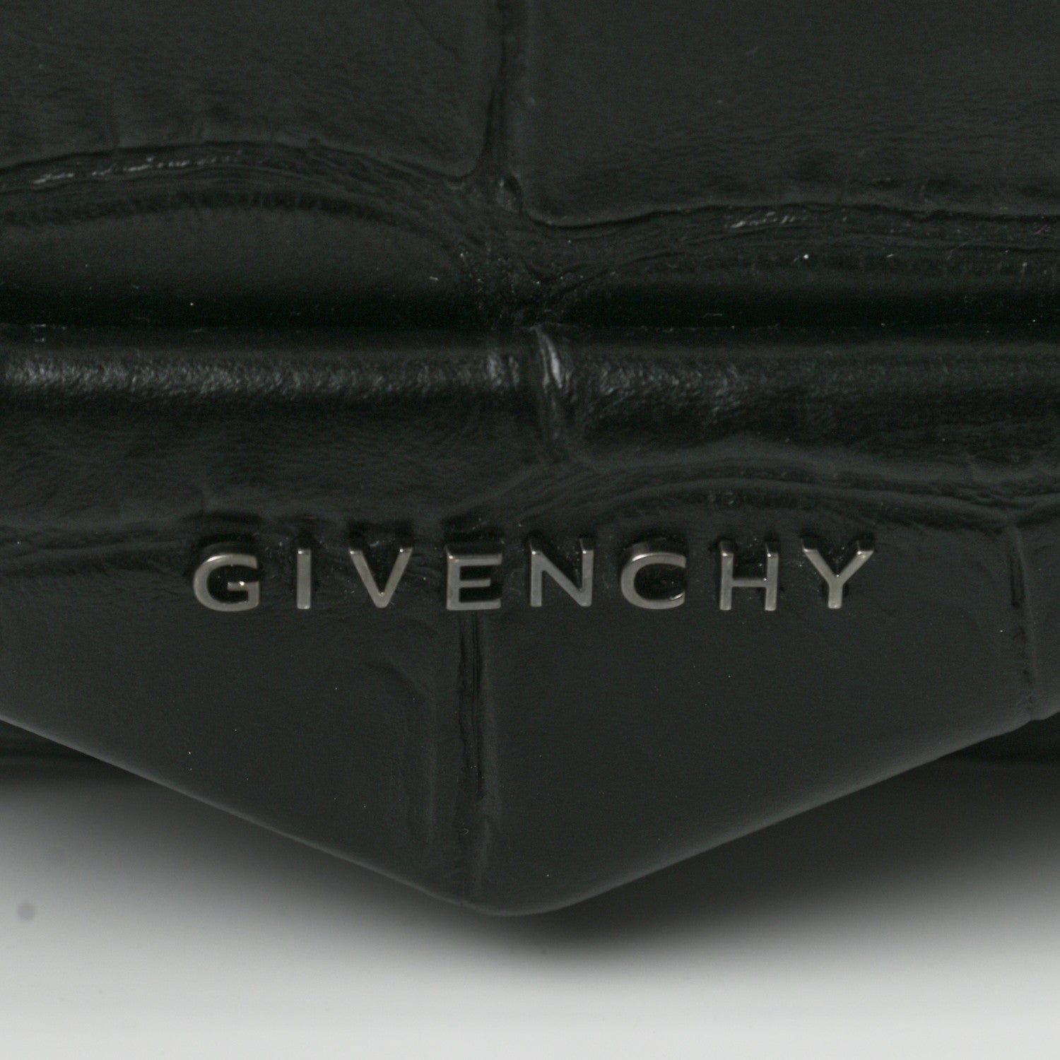 Givenchy Calfskin Crocodile Embossed Antigona Evening Clutch Black 9 of 9