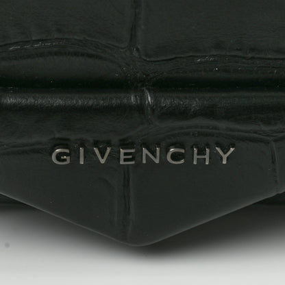 Givenchy Calfskin Crocodile Embossed Antigona Evening Clutch Black 9 of 9