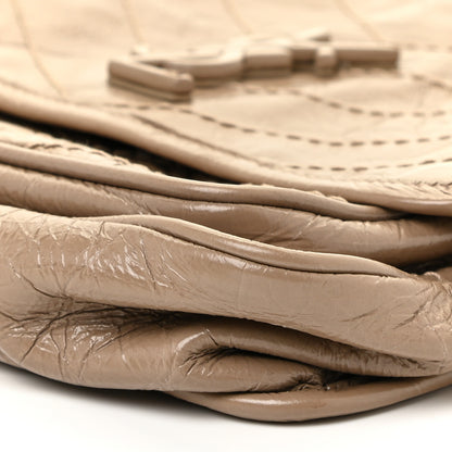 Saint Laurent Crinkled Calfskin Matelasse Monogram Baby Niki Chain Satchel Light Taupe 13 of 14