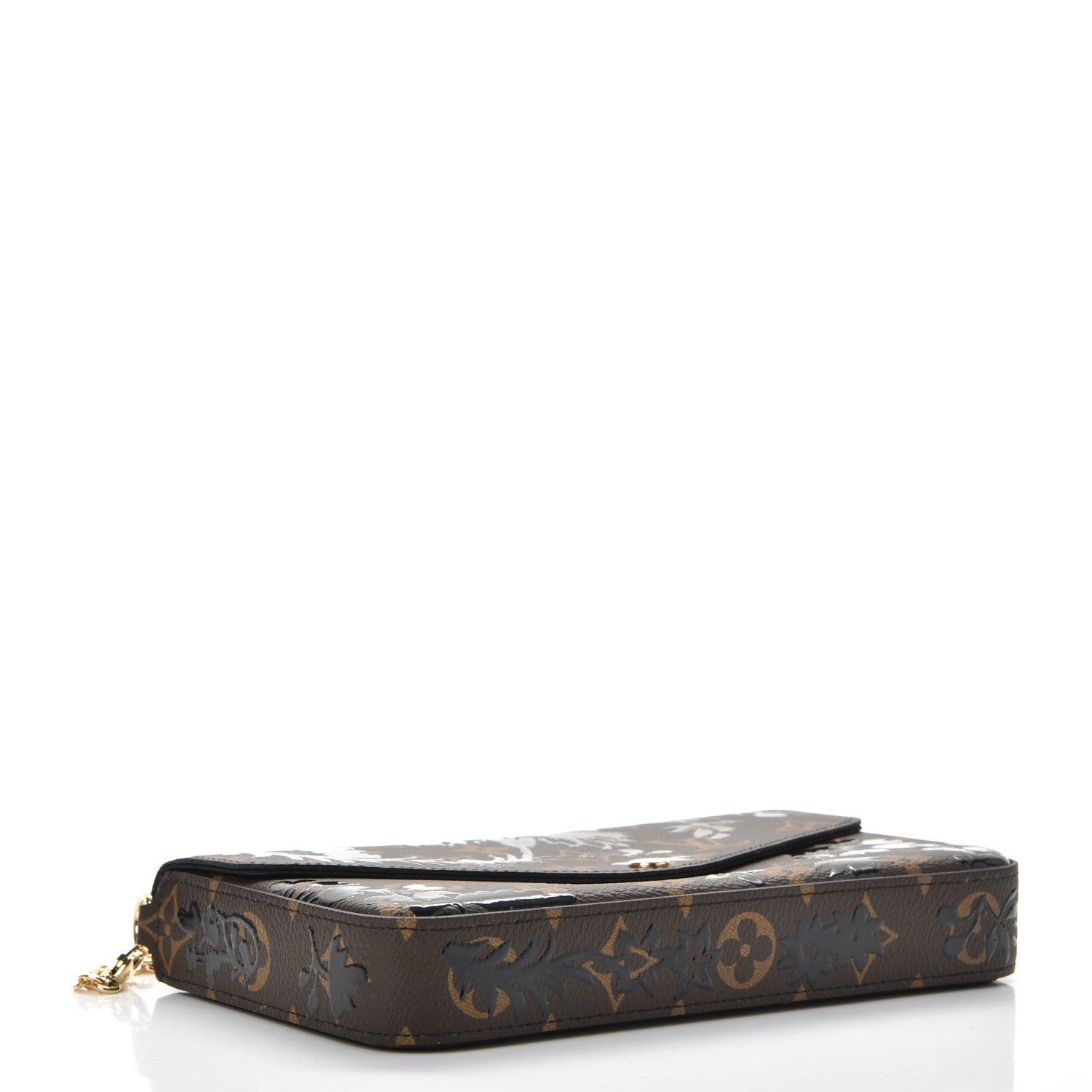 Louis Vuitton Monogram Blossom Pochette Felicie Chain Wallet Black 4 of 8