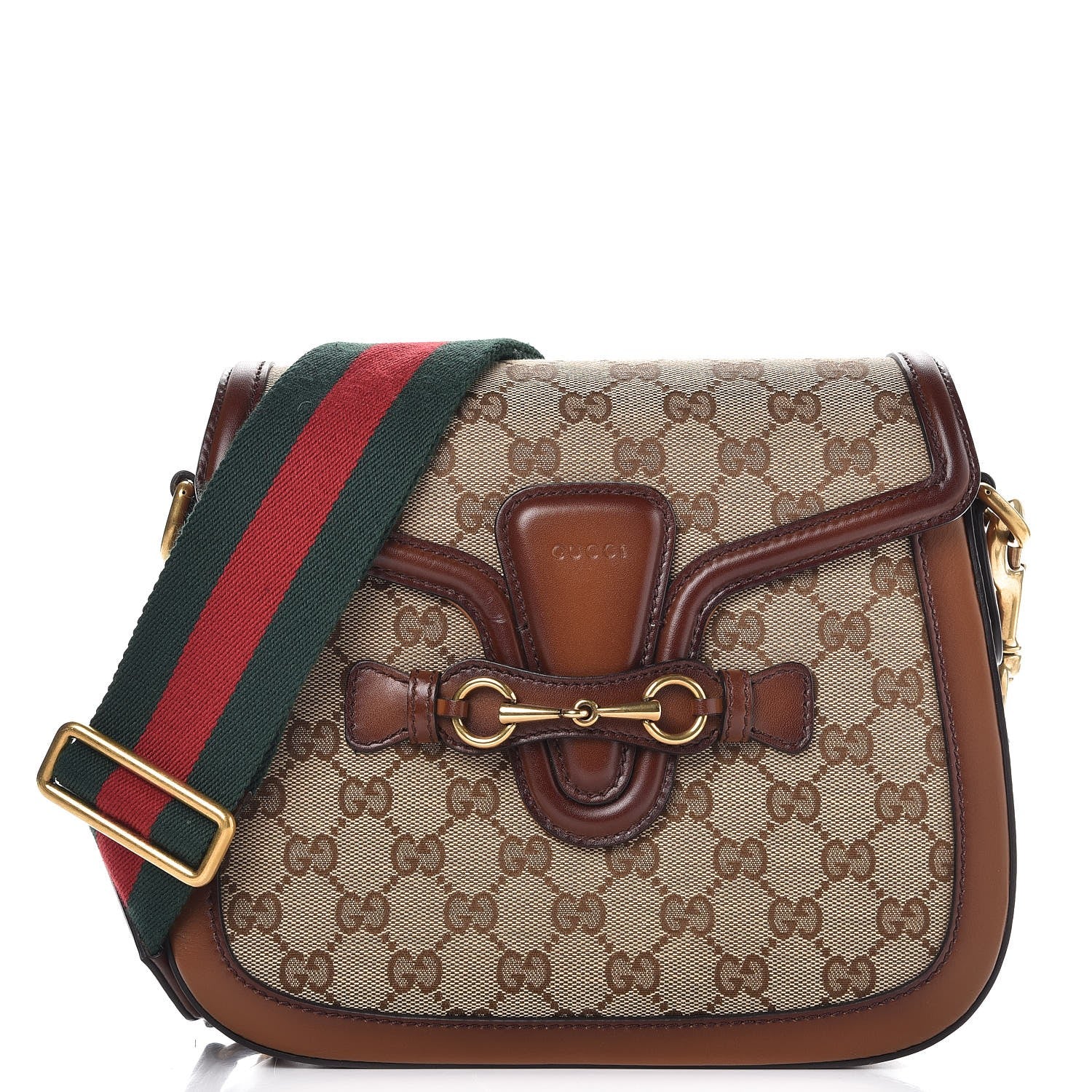 Gucci Monogram Medium Lady Web Shoulder Bag Beige Cuir 1 of 9
