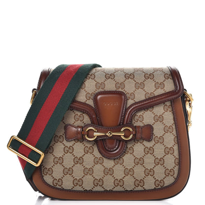 Gucci Monogram Medium Lady Web Shoulder Bag Beige Cuir 1 of 9