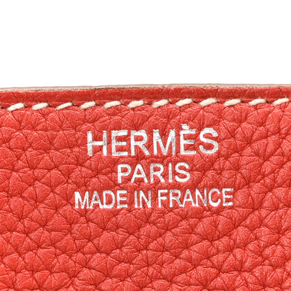 Hermes Taurillon Clemence Eclat Birkin 35 Sanguine White 6 of 11